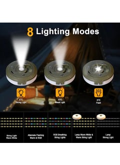HaRvic HaRvic Camping Lantern with String 8 Lighting Modes 328ft Outdoor String Lights 2 in 1 USB Rechargeable Camping String Light Waterproof Portable LED Tent Light for Yard Garden Outdoor Hiking  - Image 2