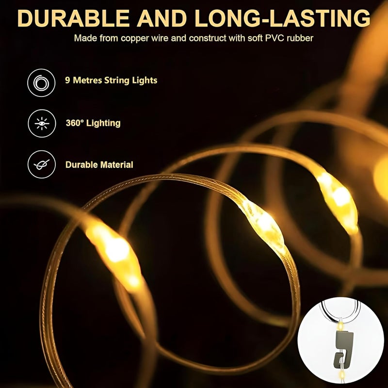 HaRvic HaRvic Camping Lantern with String 8 Lighting Modes 328ft Outdoor String Lights 2 in 1 USB Rechargeable Camping String Light Waterproof Portable LED Tent Light for Yard Garden Outdoor Hiking  - Image 5