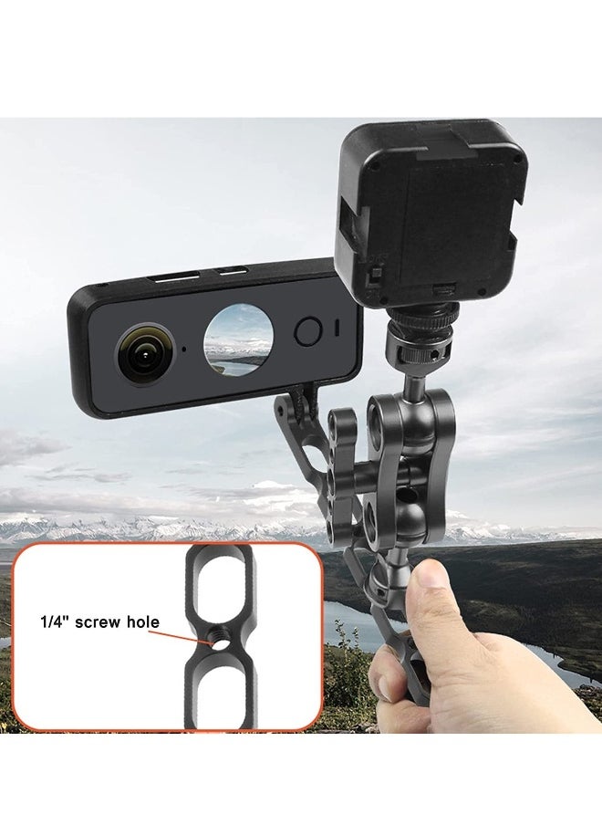 Generic Extension Arm Mount for Gopro, Aluminum Alloy Helmet Stick Kit with a Standard 1/4 Hole Metal Pole Accessories Insta360 One X3/X2/X/R, Go 2 and DJI Osmo GoPro Hero  - Image 4