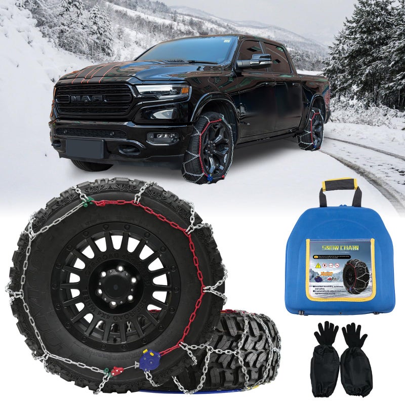 NEOCHIAEVO â€‹â€‹NEOCHIAEVO Auto Tightening Snow Chains Tire Chains, 4.6mm Diameter, 1-Minute Quick Install, Universal Fit for Car/SUV/Pickup Truck, Multi-Weather Emergency Traction, Set of 2, HYR-Sâ€‹â€‹ - Image 1
