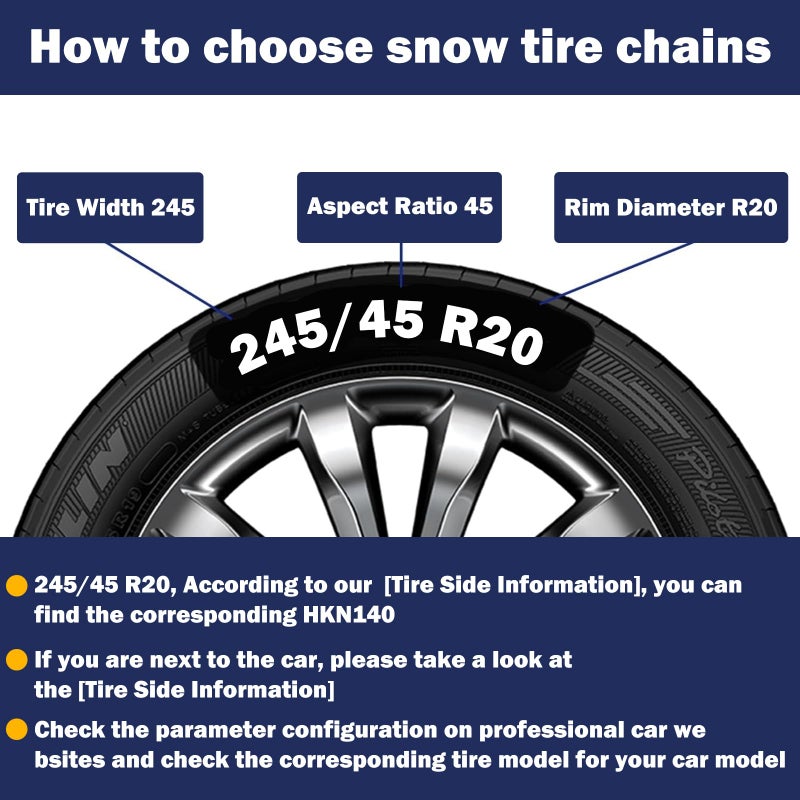 NEOCHIAEVO â€‹â€‹NEOCHIAEVO Auto Tightening Snow Chains Tire Chains, 4.6mm Diameter, 1-Minute Quick Install, Universal Fit for Car/SUV/Pickup Truck, Multi-Weather Emergency Traction, Set of 2, HYR-Sâ€‹â€‹ - Image 4