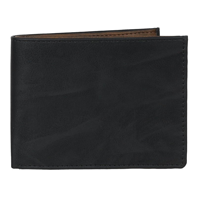 SAMTROH Double Zipper Pu Leather Wallet for Men | 3 Card Slots | 2 Secret Compartments | 2 Currency Compartments | 1 Coin & Zip Pocket (Black in Brown) - Image 1