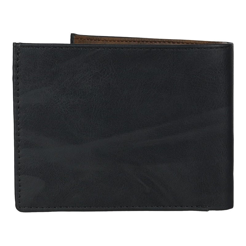 SAMTROH Double Zipper Pu Leather Wallet for Men | 3 Card Slots | 2 Secret Compartments | 2 Currency Compartments | 1 Coin & Zip Pocket (Black in Brown) - Image 4