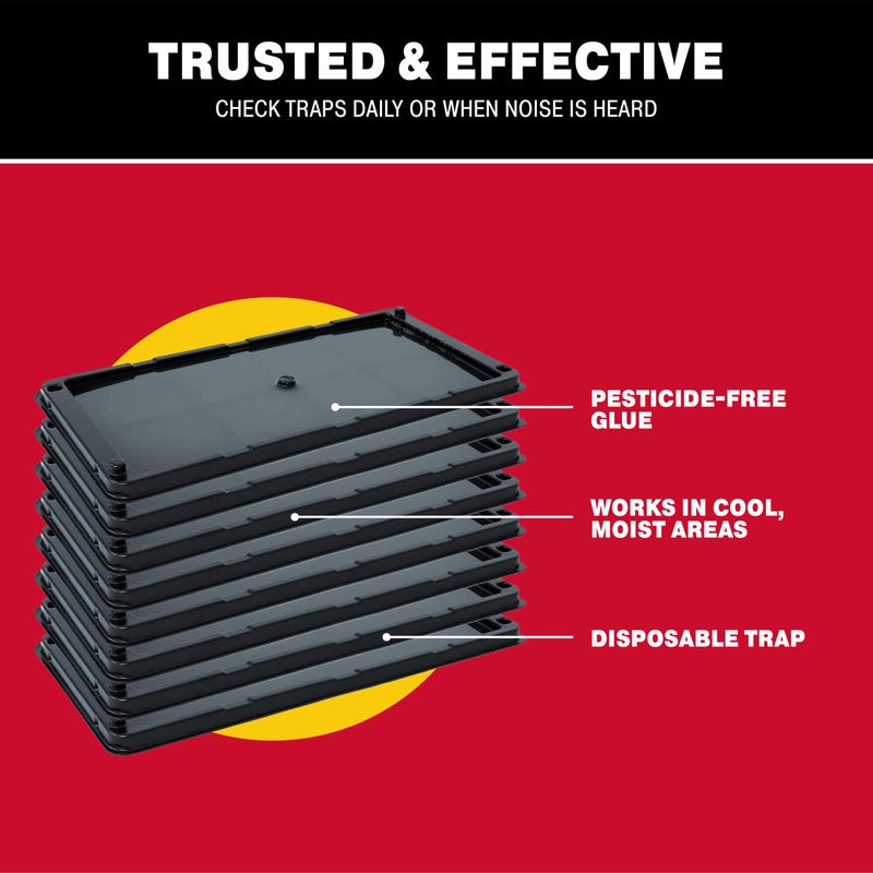 Catchmaster فخاخ الفئران والثعابين والفئران من كاتشماستر 8 عبوات، فخاخ لاصقة كبيرة للفئران للاستخدام المنزلي، صينية بلاستيكية لاصقة للاستخدام داخل المنزل، لجذب الثعابين والفئران والعناكب، مكافحة الآفات للمنزل والمرآب - Image 5