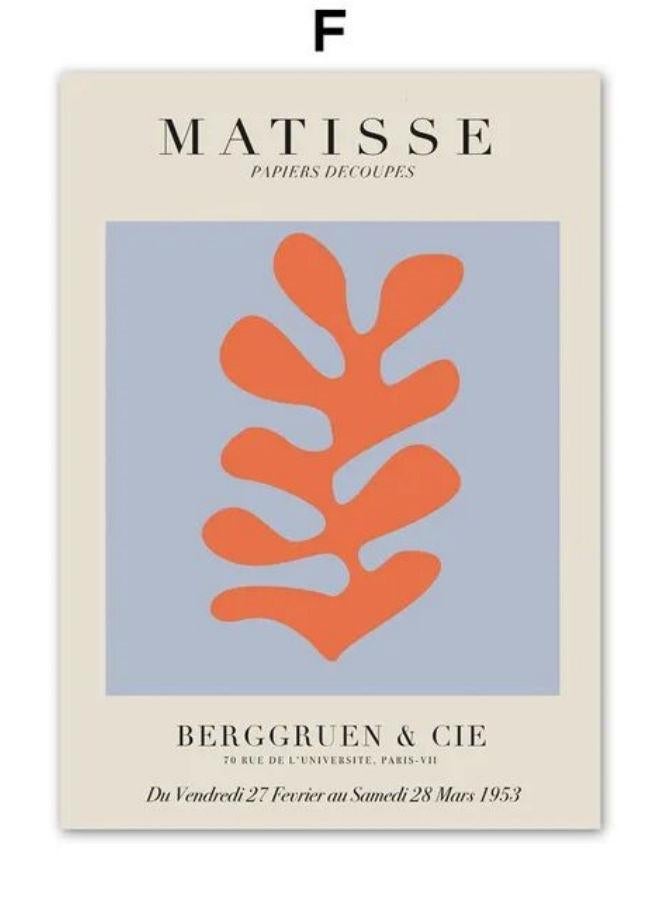 Vintage Matisse Picasso Coral Woman Face Gallery Wall Art Prints Canvas Painting Abstract Posters Pictures For Living Room Decor - Image 1