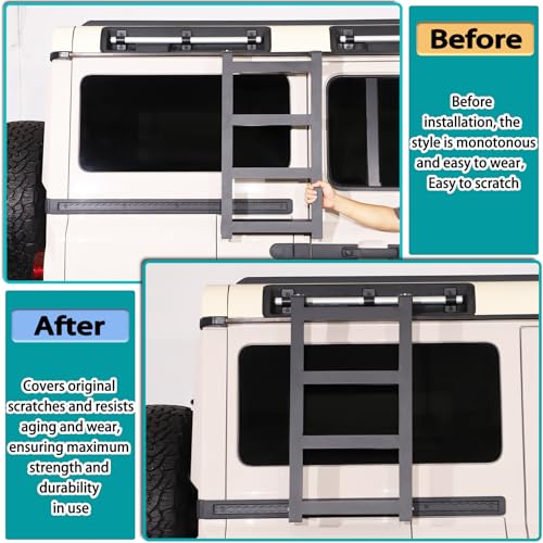 Hudiriy Car Rear Window Ladder Luggage Carriers Car Body Functional Decoration Accessories Compatible with Ineos Grenadier 20202026 Rear Window Side Ladder Kit - Image 3