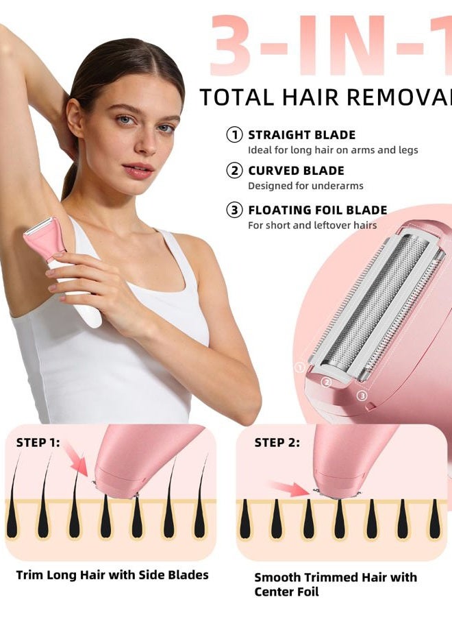 UFREE Bikini Trimmer for Women, Electric Shaver for Face and Body Hair, Wet & Dry Use Groomer, Gentle Hair Removal Razor, 3-in-1 Waterproof and Wireless Hair Trimmer, USB - Image 3