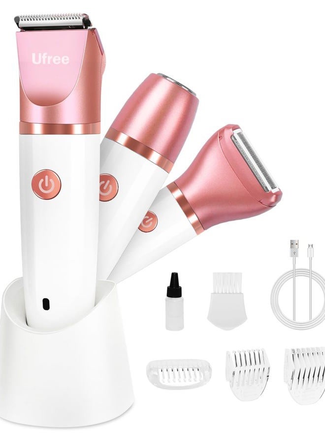 UFREE Bikini Trimmer for Women, Electric Shaver for Face and Body Hair, Wet & Dry Use Groomer, Gentle Hair Removal Razor, 3-in-1 Waterproof and Wireless Hair Trimmer, USB - Image 1