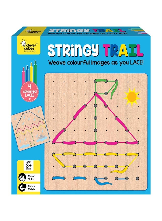 Clever Cubes Stringy Trail, Motor Skills Games, Activity Games, Educational Games, Return Gifts for Kids, Multicolour - Image 1
