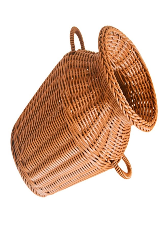 LABRIMP 1pc Creative Handwoven Rattan Flower Basket For Flower Arrangements (light Brown) - Rustic Decorative Wicker Basket For Home Decor, Weddings, And Special Events Imitation Rattan Vase Brown - Image 1