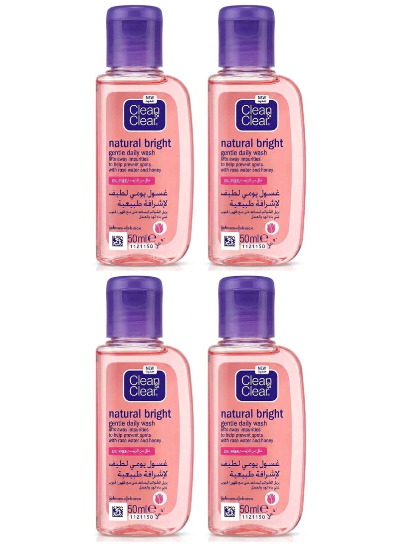 Clean & Clear 4Pcs Clean & Clear Natural Bright Daily Facial Wash 50Ml - Image 1