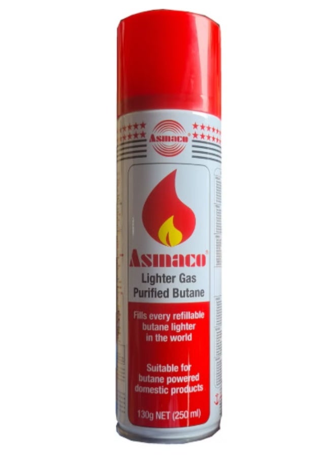 Asmaco Purified Butane Lighter Gas Refill 250ml - Image 1