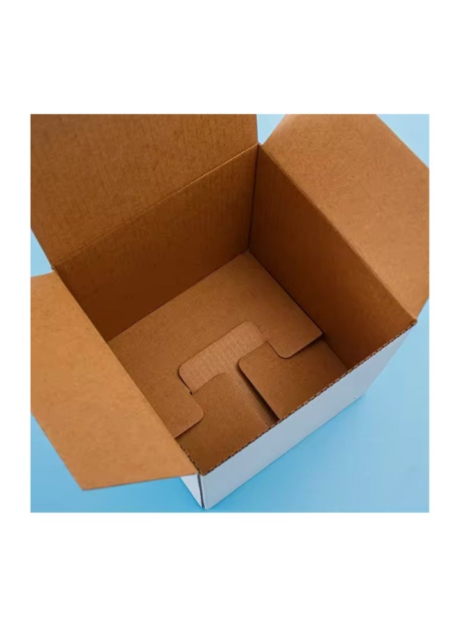 Kalon 50 Pack White Kraft Mug Packaging Boxes – Flat-Fold Recyclable Cardboard Boxes for Mugs, Crafts & Gift Use (15.3x15.3x15.3cm) - Image 4