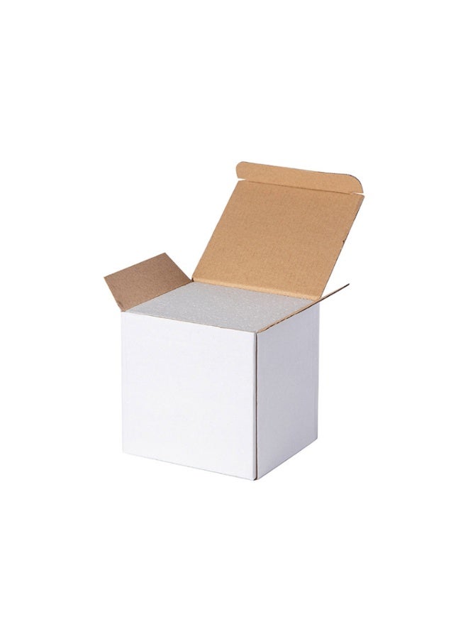 Kalon 50 Pack White Kraft Mug Packaging Boxes – Flat-Fold Recyclable Cardboard Boxes for Mugs, Crafts & Gift Use (15.3x15.3x15.3cm) - Image 2