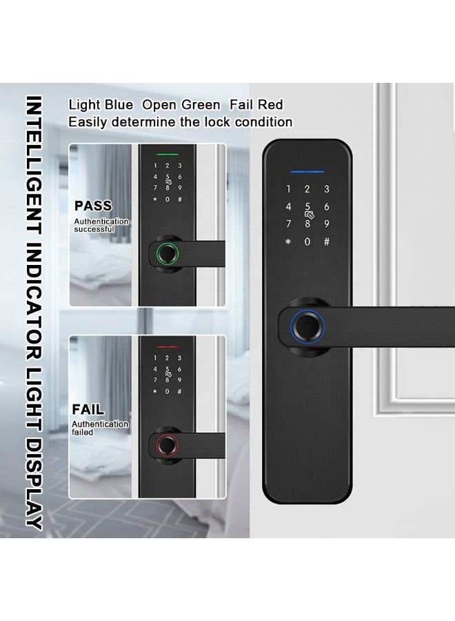 Noon East Smart Digital Door Lock With Keypad, Fingerprint Unlock, Bluetooth App Control, Auto-Lock & Emergency Key Backup Black 165x56 mm - Image 4