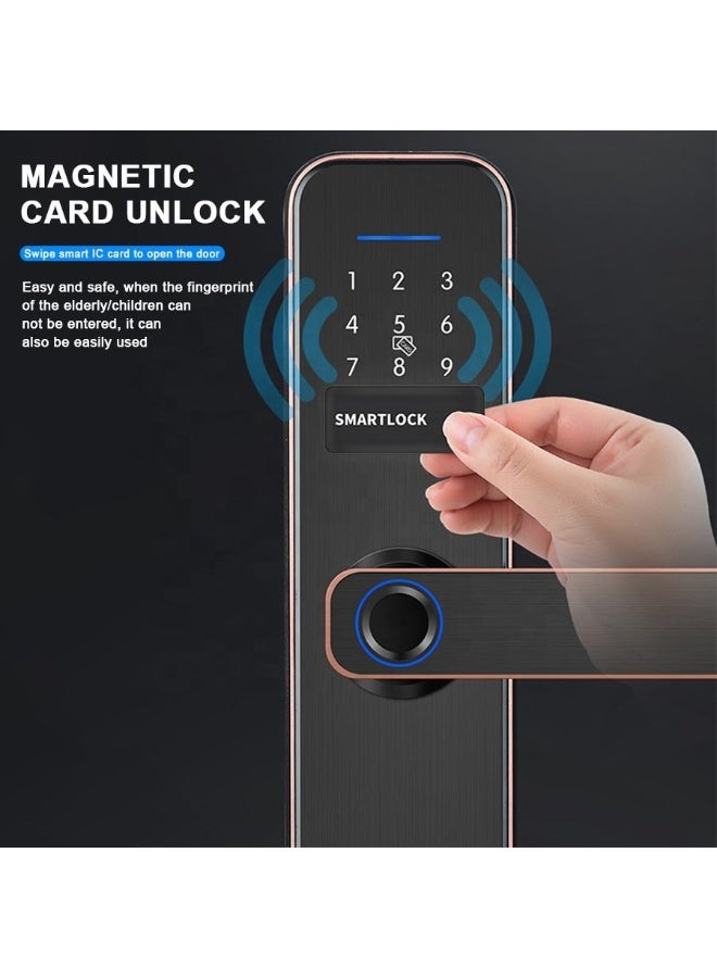 Noon East Smart Digital Door Lock With Keypad, Fingerprint Unlock, Bluetooth App Control, Auto-Lock & Emergency Key Backup Black 165x56 mm - Image 5