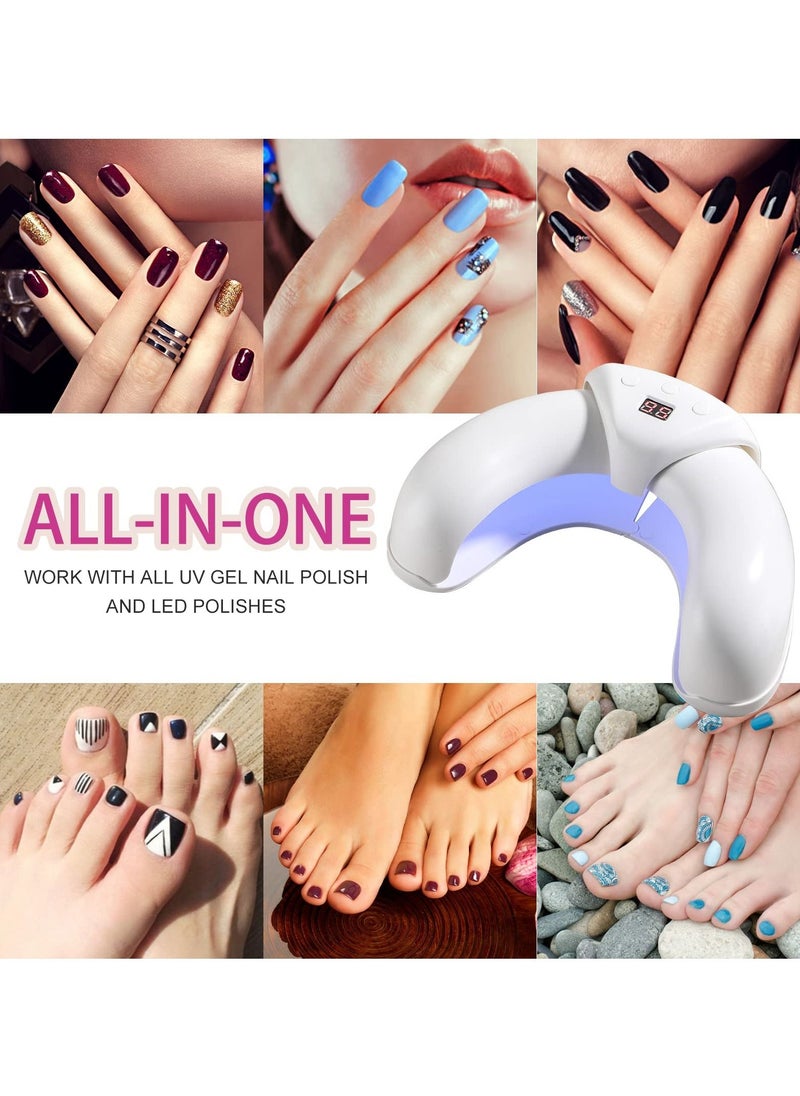 Gel UV LED Nail Lamp, 36 W Light with 3 Timer Setting, Scalable Design Prevent Hands from Turning Dark, for Home and Salon White