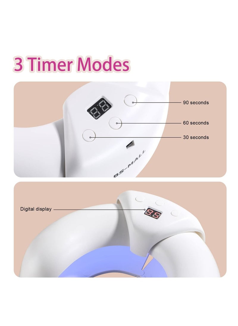 Gel UV LED Nail Lamp, 36 W Light with 3 Timer Setting, Scalable Design Prevent Hands from Turning Dark, for Home and Salon White