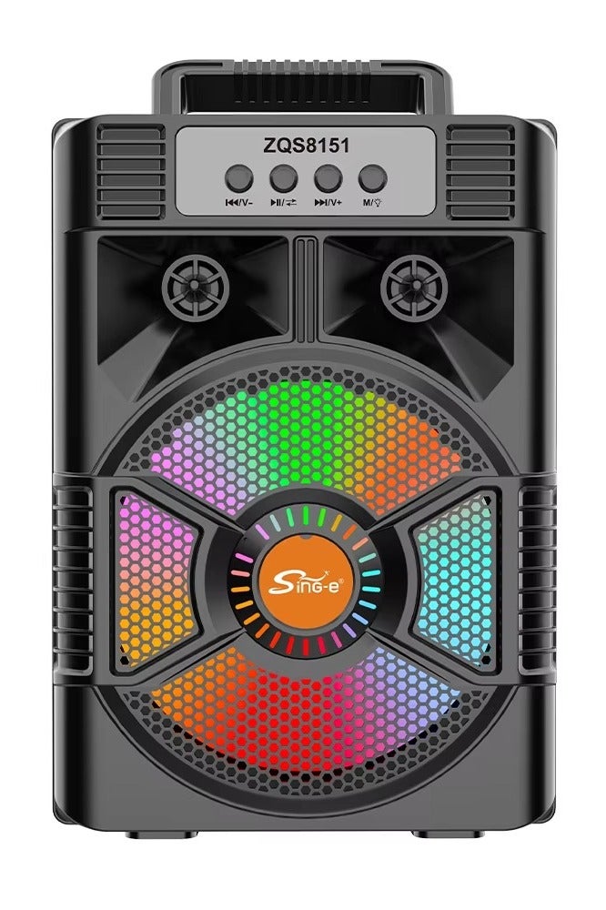 SING-E ZQS8151 8 Inch Party Outdoor Portable Wireless Blue Tooth Portable Audio Player Speaker with Microphone - Image 1