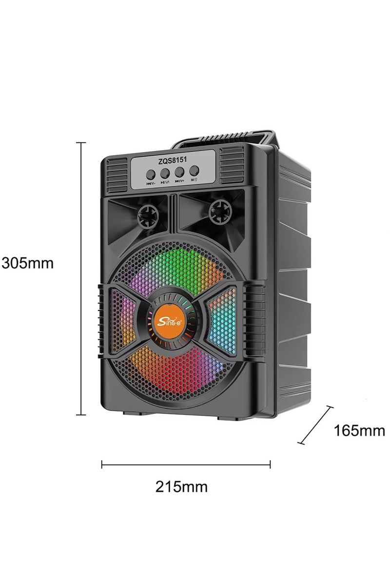 SING-E ZQS8151 8 Inch Party Outdoor Portable Wireless Blue Tooth Portable Audio Player Speaker with Microphone - Image 2