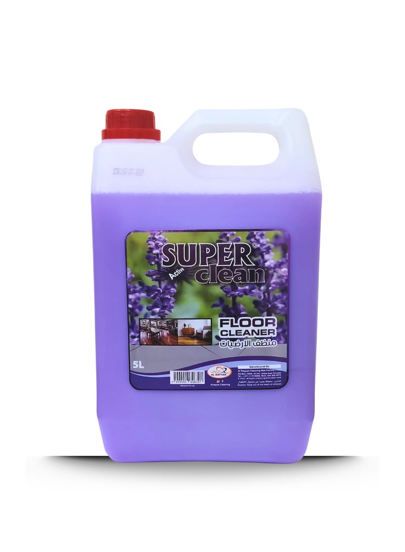 Superclean منظف الأرضيات سوبركلين باللافندر 5 لتر – سائل تنظيف متعدد الأسطح قوي برائحة تدوم طويلاً - Image 1