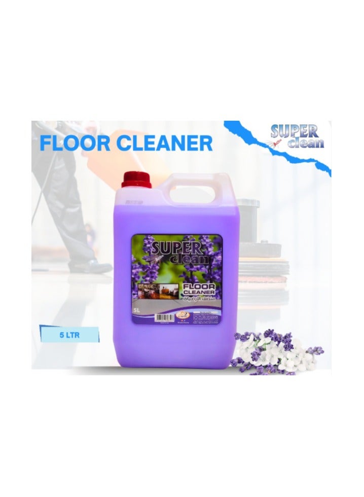Superclean منظف الأرضيات سوبركلين باللافندر 5 لتر – سائل تنظيف متعدد الأسطح قوي برائحة تدوم طويلاً - Image 3