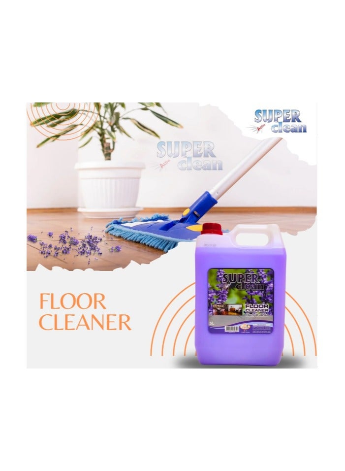 Superclean منظف الأرضيات سوبركلين باللافندر 5 لتر – سائل تنظيف متعدد الأسطح قوي برائحة تدوم طويلاً - Image 5