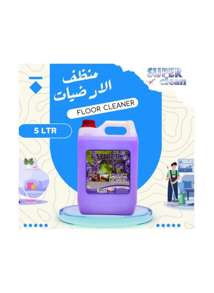 Superclean منظف الأرضيات سوبركلين باللافندر 5 لتر – سائل تنظيف متعدد الأسطح قوي برائحة تدوم طويلاً - Image 4