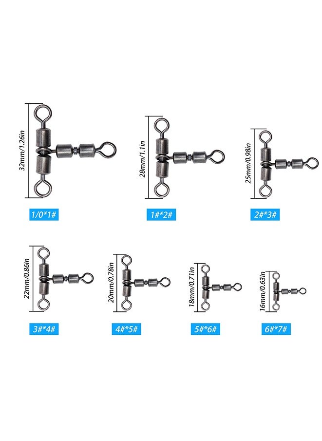 Muyixin - 50-Piece Ball Bearing swivels Fishing Stainless Steel High Strength Corrosion Resistant Swivel for Saltwater Freshwater Swivels Tackle - Image 1