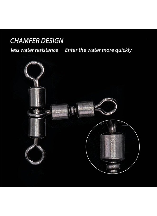 Muyixin - 50-Piece Ball Bearing swivels Fishing Stainless Steel High Strength Corrosion Resistant Swivel for Saltwater Freshwater Swivels Tackle - Image 1
