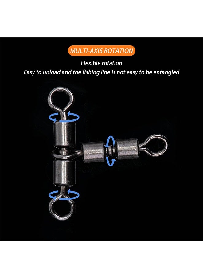 Muyixin - 50-Piece Ball Bearing swivels Fishing Stainless Steel High Strength Corrosion Resistant Swivel for Saltwater Freshwater Swivels Tackle - Image 1