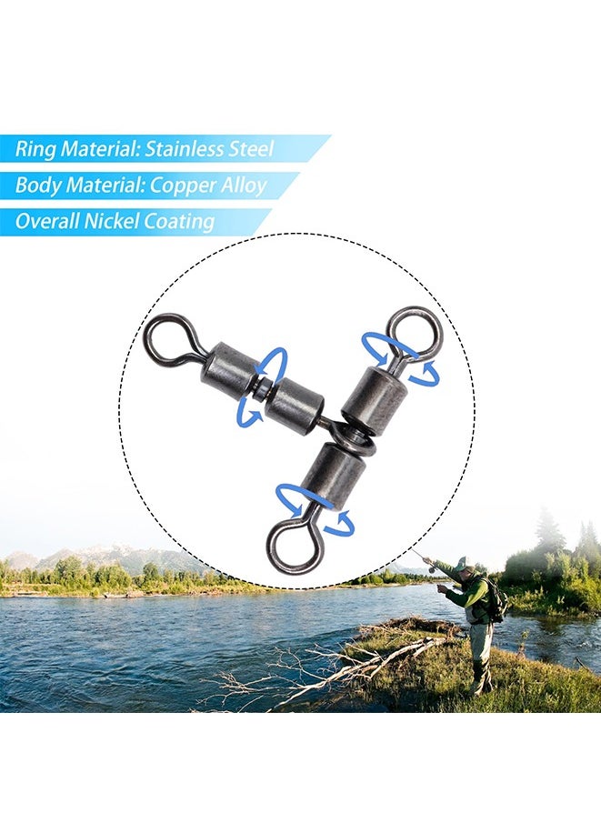 Muyixin - 50-Piece Ball Bearing swivels Fishing Stainless Steel High Strength Corrosion Resistant Swivel for Saltwater Freshwater Swivels Tackle - Image 1