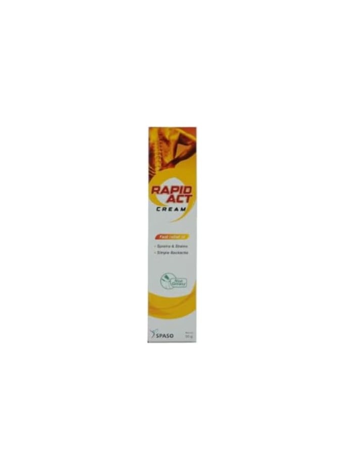 Rapid Act Cream Fast Relief of Sprains & Strains Simple Backache - Non Greasy - 50G - Image 2