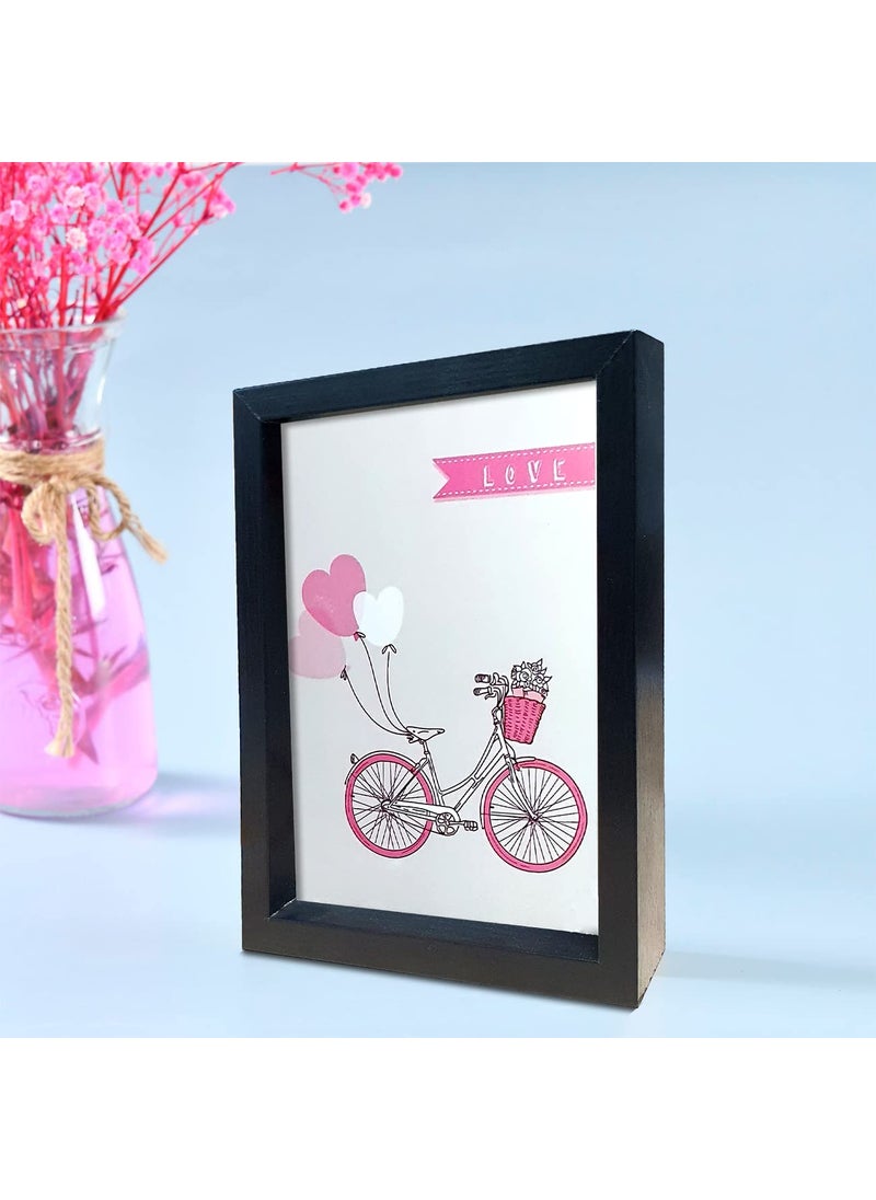 Art Street Art Street Decorative Double Sided Table Photo Frames for Home Décor Love Theme Black Photo Frame for Table & Desk Décoration (Color - Black, Size - 5.7 x 7.4 Inchs)  - Image 3