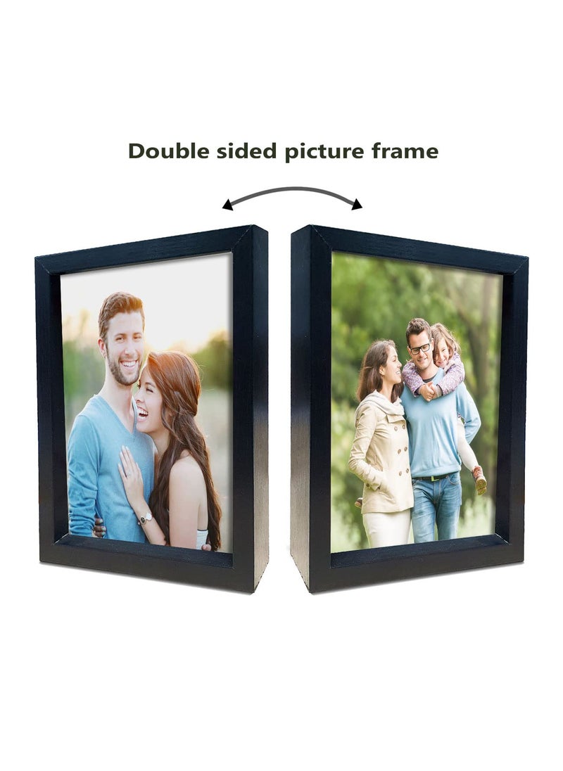 Art Street Art Street Decorative Double Sided Table Photo Frames for Home Décor Love Theme Black Photo Frame for Table & Desk Décoration (Color - Black, Size - 5.7 x 7.4 Inchs)  - Image 4