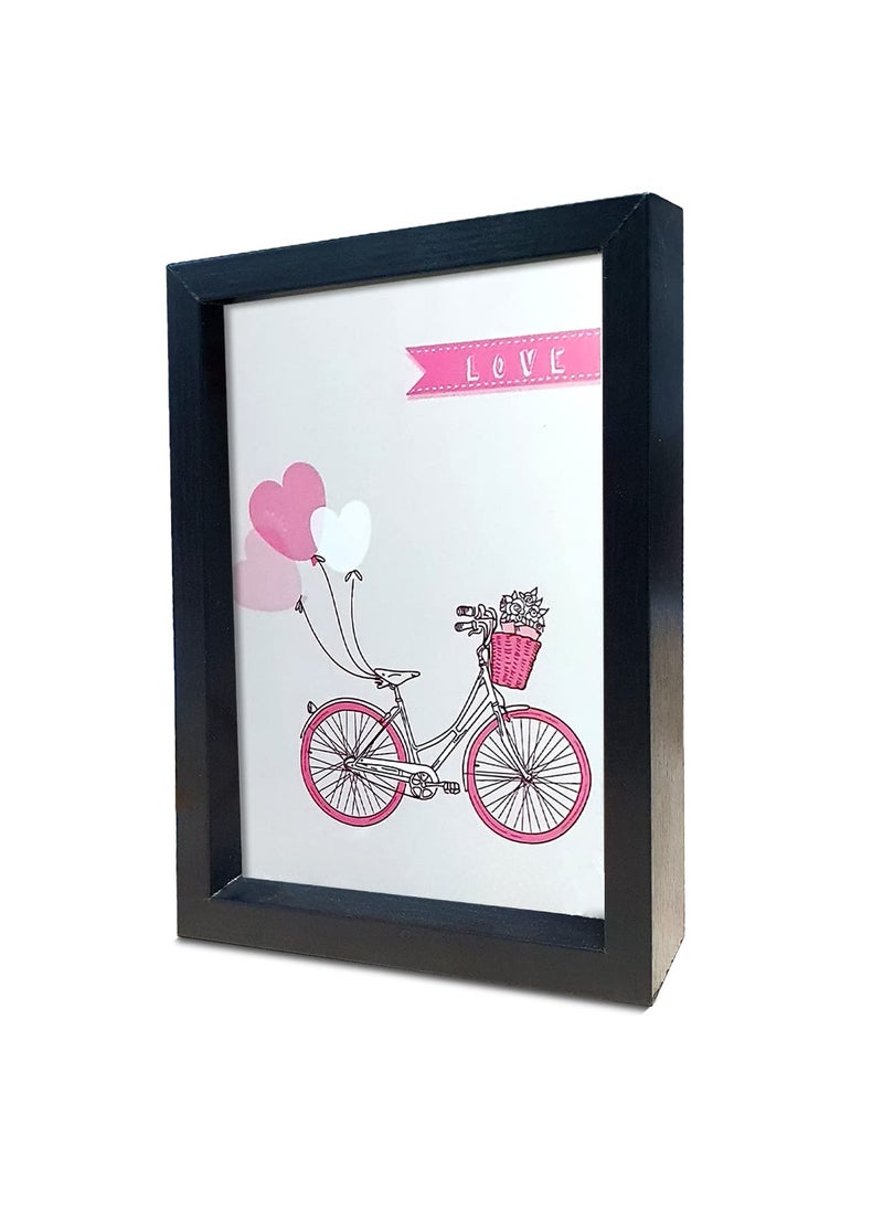 Art Street Art Street Decorative Double Sided Table Photo Frames for Home Décor Love Theme Black Photo Frame for Table & Desk Décoration (Color - Black, Size - 5.7 x 7.4 Inchs)  - Image 1