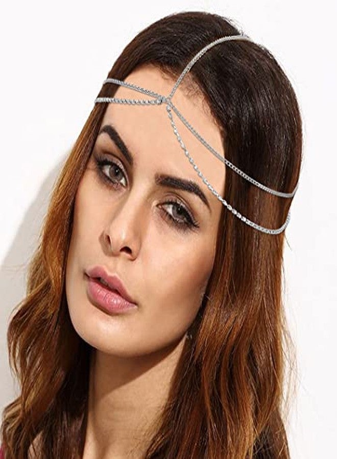 Cerun 1 Pcs PremiumRhinestone Head Chain Jewelry Silver Bride WeddingHeadpiece Jewelry Festival Wedding Hair Accessories for Women - Image 3
