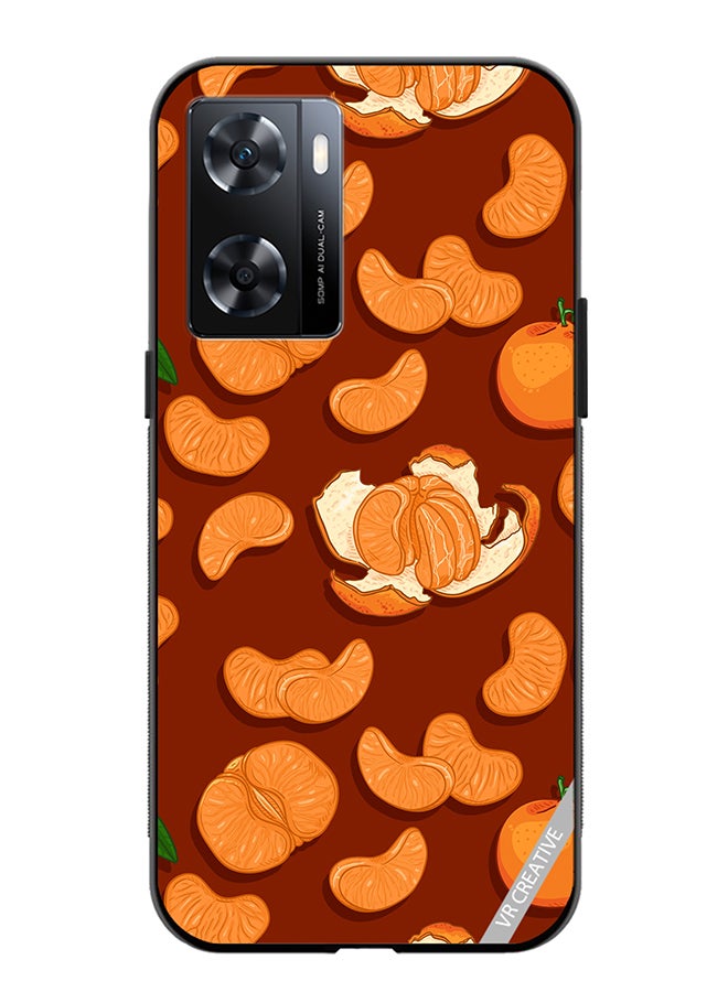 VR CREATIVE Protective Case Cover For Oppo A57/A77s Tangerines Design Multicolour - Image 1