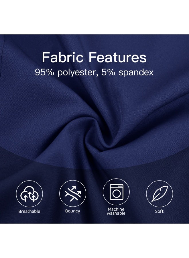 Loquat Womens Men Medical Scrubs Set Medical Uniform Set Navy Blue - Image 4