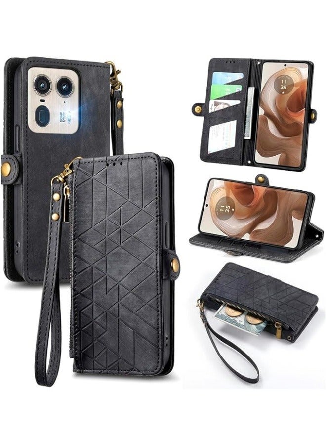 Case Compatible with Motorola Moto Edge 50 Ultra, [Anti-fall Anti-Scratch] Fashion Flip Wallet Case Leather Card Slots and Kickstand for Woman Man  - Image 1