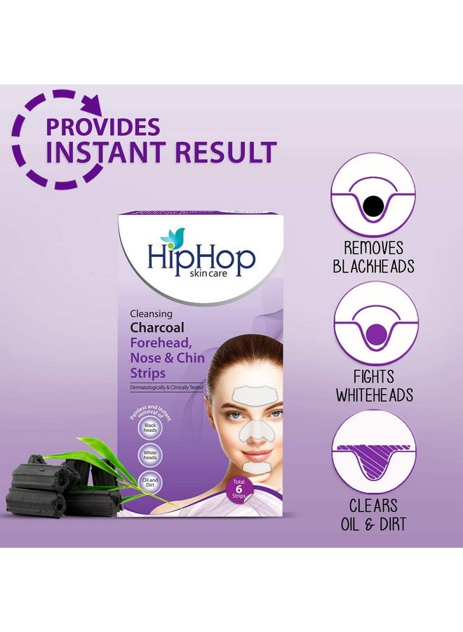 Hip Hop , Hiphop Skincare Cleansing Charcoal Forehead Nose And Chin Strips For Blackhead Removal And Pore Cleansing Total Strips, Aloe Vera, 6 Count - Image 3