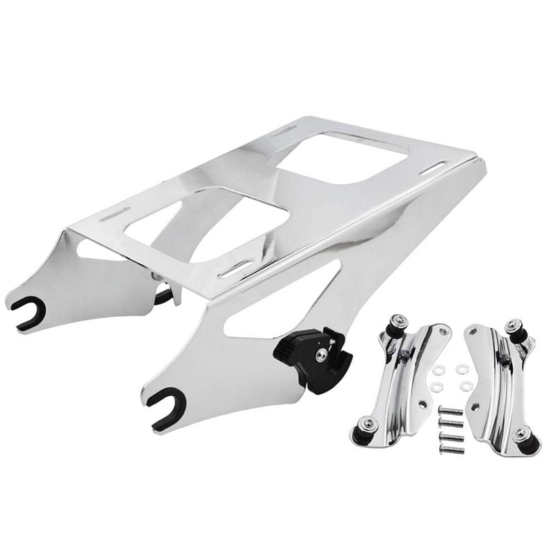 Dasen TwoUp Tour Pack Mount Luggage Rack Detachable with 4 Point Docking Hardware Kit Compatible with Harley Touring Road King Electra Road Street Glide 20142025 Chrome
