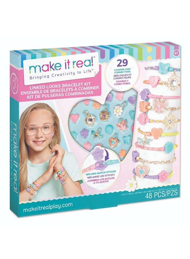 Make It Real DIY Linked Looks Bracelet Making Kit (48 Pieces) - Image 1