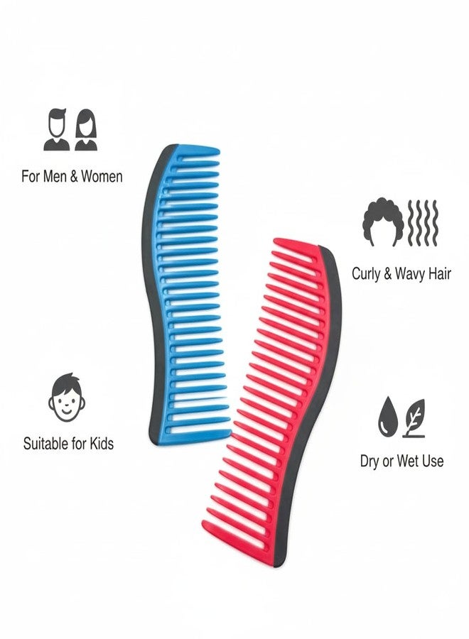 Jiffix Wide Tooth Hair Comb for Curly & Wavy Hair | Anti Hair Fall Detangling Comb for Men, Women & Kids | Gentle Scalp Friendly, Wet & Dry Use - Image 2