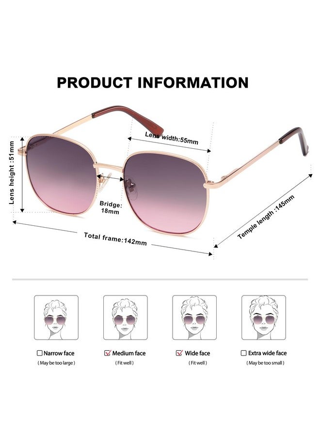 Sojos Classic Trendy Square Sunglasses For Women Men Cute Big Frame Gold Shades Sj1137, Rose Gold/Grey&Rose  - Image 4