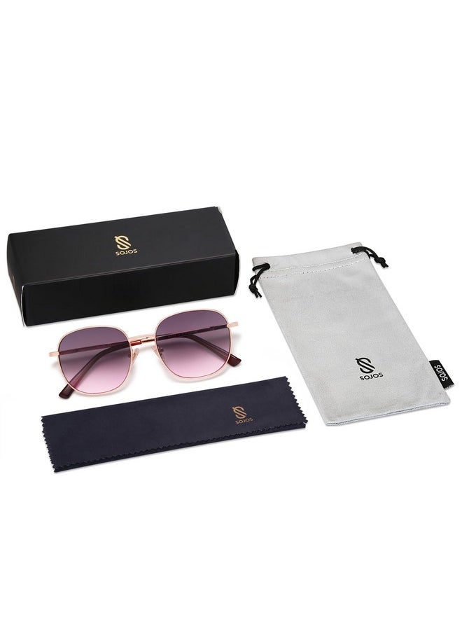 Sojos Classic Trendy Square Sunglasses For Women Men Cute Big Frame Gold Shades Sj1137, Rose Gold/Grey&Rose  - Image 5