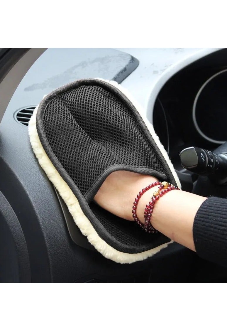 Generic Car washing wool gloves, car cleaning tools, car wiping and waxing, car decontamination cleaning cloth  - Image 1