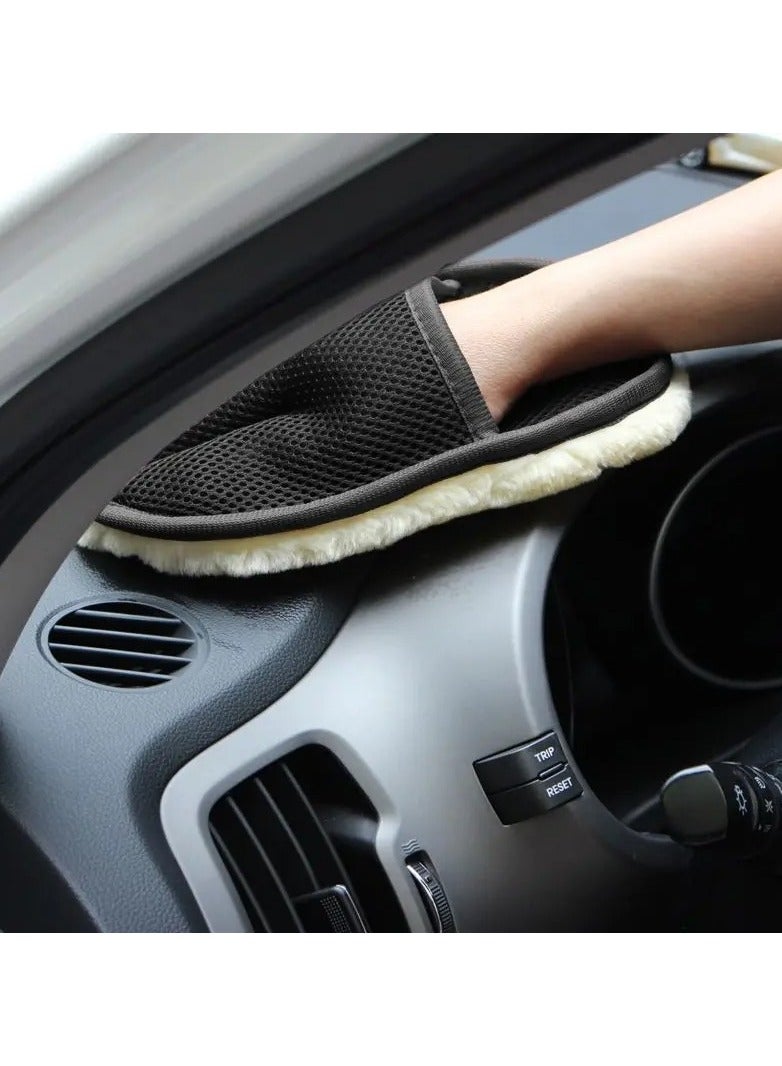 Generic Car washing wool gloves, car cleaning tools, car wiping and waxing, car decontamination cleaning cloth  - Image 3