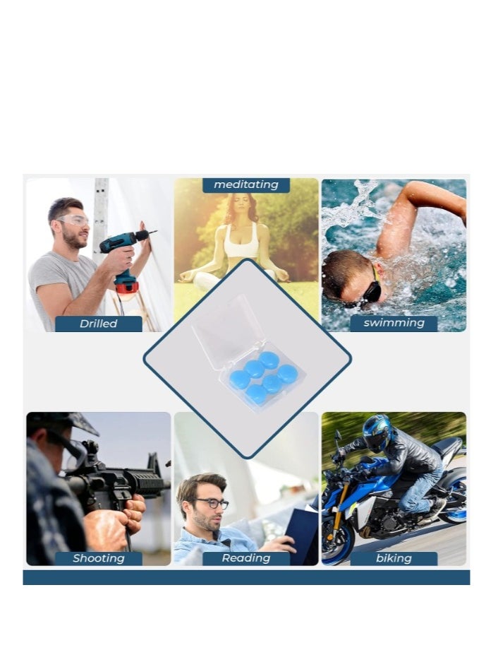 3 Pairs Gel Ear Plugs Reusable Silicone Earplugs Waterproof Moldable Swimming Earplugs Noise Cancelling Ear Plugs for Adults Ear Plugs for Swimming Sleeping Snoring Studying