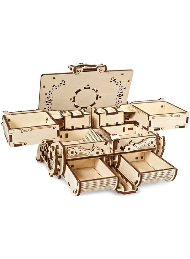 Ugears Amber Box Learning Activity 3D Wooden Puzzle Model Kits for Adults and Teens - Exclusive Antique Box for Storage with Amber, Amazing Gifts for Girls, Awesome Anniversary Box Gift for Women - Image 2